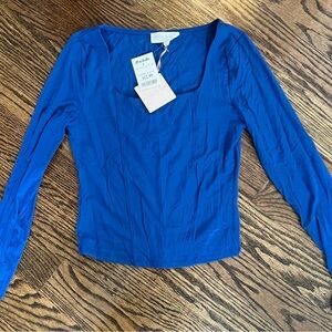 Blue Long Sleeve Top